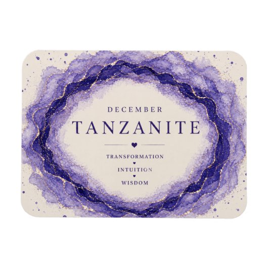 Tanzanite December Geboortesteen Flexi Magneet (Horizontaal)