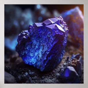 Tanzanite Ore Macro Poster - Metamorfe Rock