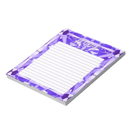 Tanzanitische edelsteen gevoerd gepersonaliseerd notitieblok (Linkerzijde)