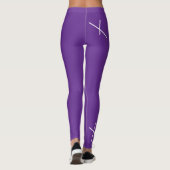 Tanzen De Dag Zachte Wit & Paarse Minimaal X Kunst Leggings (Achterkant)