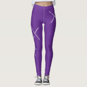 Tanzen De Dag Zachte Wit & Paarse Minimaal X Kunst Leggings (Voorkant)