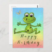 tanzender Frosch   Postkarte Briefkaart (Voorkant / Achterkant)