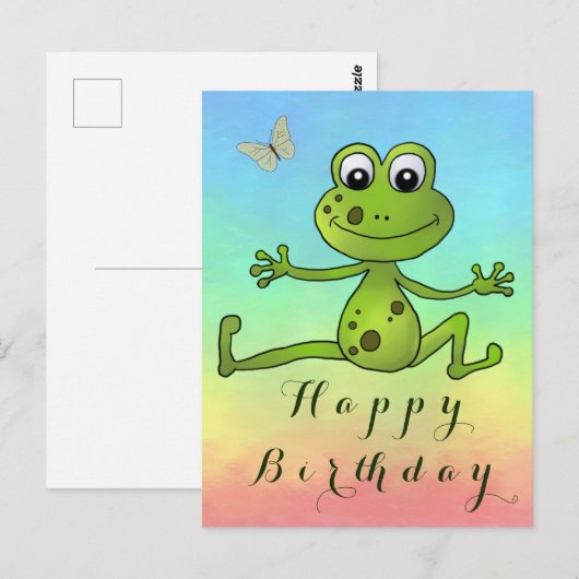 tanzender Frosch   Postkarte Briefkaart (Voorkant / Achterkant)