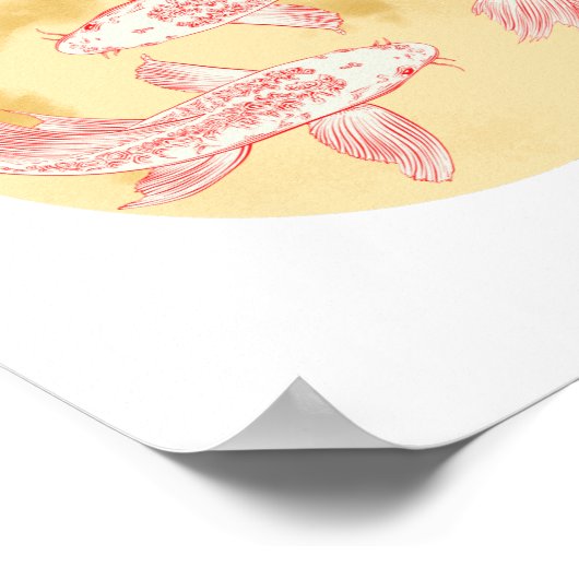Tao Feng Shui Koi - Golden Earth - Kyoto, Japan Poster (Hoek)