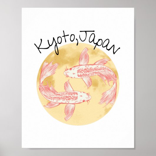 Tao Feng Shui Koi - Golden Earth - Kyoto, Japan Poster (Voorkant)