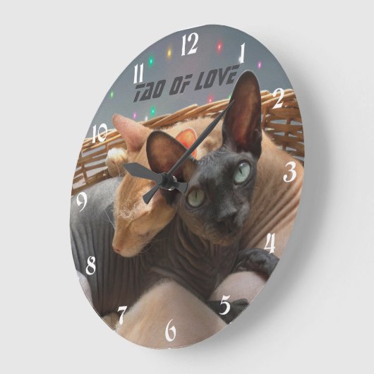 Tao of Love - Twee Sphynx katten gepersonaliseerd Grote Klok (Hoek)