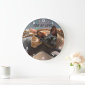 Tao of Love - Twee Sphynx katten gepersonaliseerd Grote Klok (Huis)