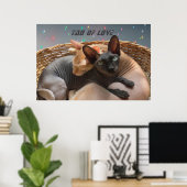 Tao of Love - Twee Sphynx katten gepersonaliseerd Poster (Thuiskantoor)
