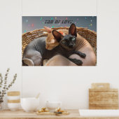 Tao of Love - Twee Sphynx katten gepersonaliseerd Poster (Keuken)