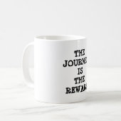 Tao spreekwoord, de reis is de beloning, quote mok (Voorkant links)