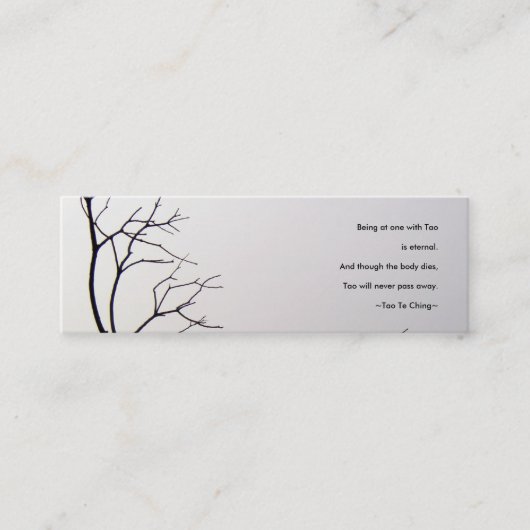 Tao Te Ching No.1/Bladwijzer Mini Visitekaartje (Voorkant)