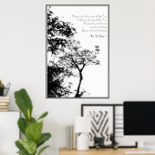 Tao Te Ching/Sunset Tree B&W-fotografie Poster (Thuiskantoor)