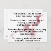 Tao Te Ching zal je leven veranderen Briefkaart (Voorkant / Achterkant)