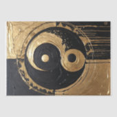 TAO Yin en Yang Goud en Zwart -Decoupage- Tissuepapier (Voorkant)