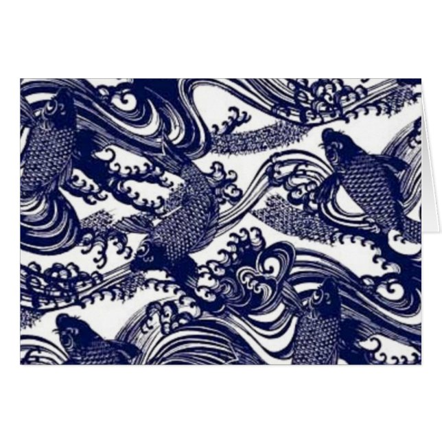 Taoism Yin Yang Blue Japanese Tattoo Koi Fish (Voorkant Horizontaal)