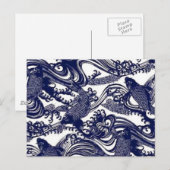 Taoism Yin Yang Blue Japanese Tattoo Koi Fish Briefkaart (Voorkant / Achterkant)