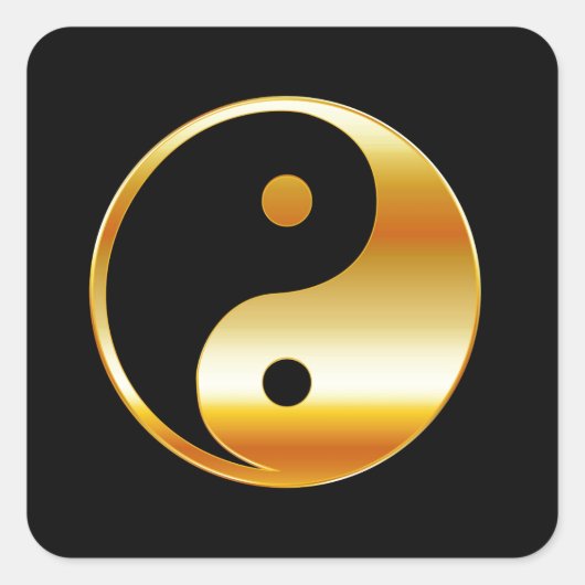 Taoïsme- Daoïsme- Ying en Yang symbool Vierkante Sticker (Voorkant)