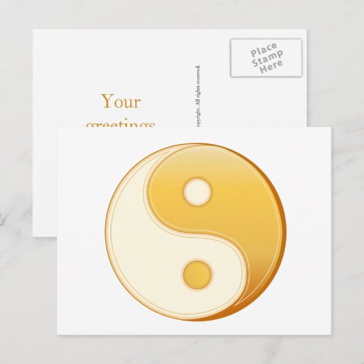 Taoïsme Symbool 5.6" x 4.25" Briefkaart (Voorkant / Achterkant)
