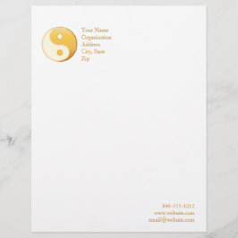 Taoïsme Symbool 8.5" x 11" Briefhoofd Ontwerp