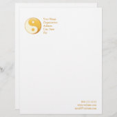 Taoïsme Symbool 8.5" x 11" Briefhoofd Ontwerp (Voorkant / Achterkant)