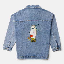 taoïstische gevlochten boon denim jacket