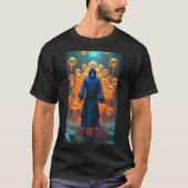 Taoïstische monnik shaolin tesseract fractaal onde t-shirt (Voorkant)