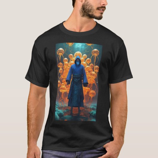 Taoïstische monnik shaolin tesseract fractaal onde t-shirt (Voorkant)