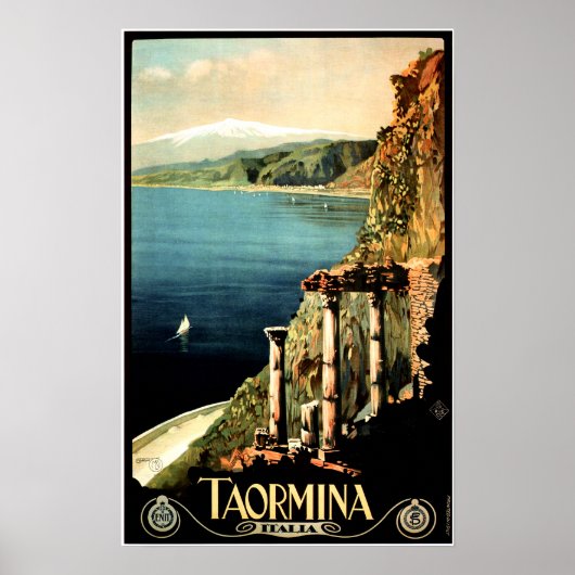 TAORMINA ITALIA Sicilië  Italië Reis Poster (Voorkant)