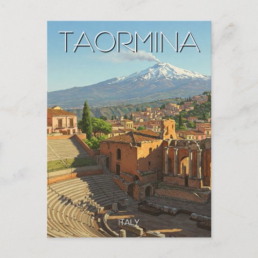 Taormina Italië Etna Briefkaart (Voorkant)