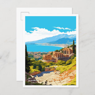 Taormina Italië Reizen  illustratie Briefkaart