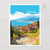 Taormina Italië Reizen illustratie Briefkaart (Voorkant)