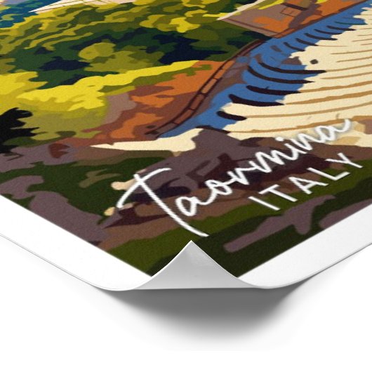 Taormina Italië Reizen  illustratie Poster (Hoek)