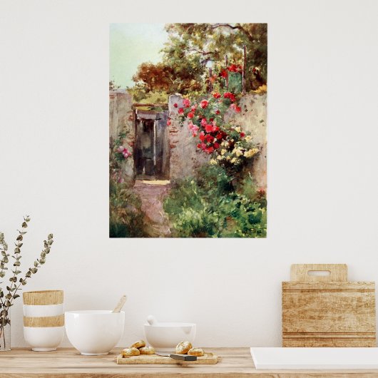 Taormina Italy Flowers 1918 Huge Canvas Print Gicl (Keuken)