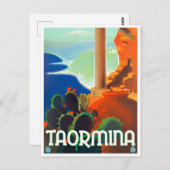 Taormina Italy vintage Briefkaart (Voorkant / Achterkant)