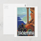 Taormina Italy Vintage Travel Europe Briefkaart (Voorkant / Achterkant)