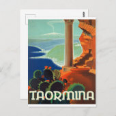 Taormina, landschap, Italië, oud briefkaart (Voorkant / Achterkant)