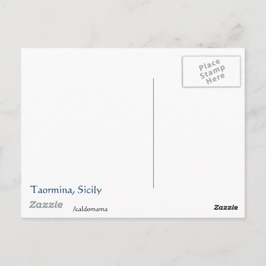Taormina, Sicilië Briefkaart (Achterkant)
