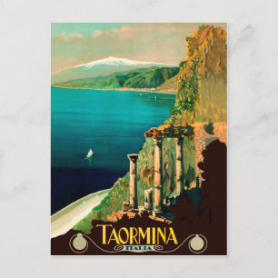 Taormina, Sicilië, Italië, uitzicht aan de kust Briefkaart