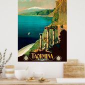 Taormina, Sicilië, Italië, uitzicht aan de kust Poster (Keuken)