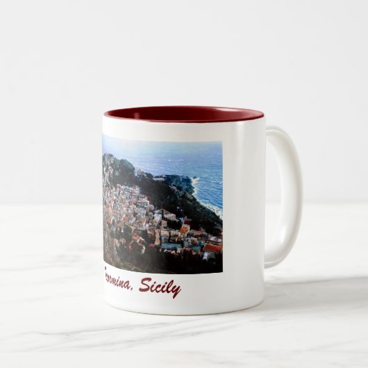 Taormina, Sicilië mok (Voorkant rechts)