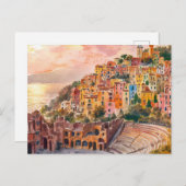 Taormina, Sicilië  schilderkunst Briefkaart (Voorkant / Achterkant)