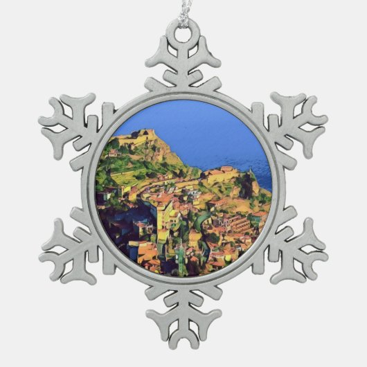TAORMINA - Sicilië - Tin Sneeuwvlok Ornament (Voorkant)
