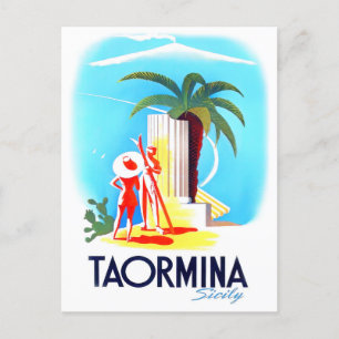 Taormina Sicilië — vintage Briefkaart