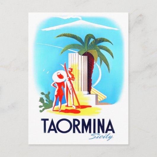 Taormina Sicilië — vintage Briefkaart (Voorkant)
