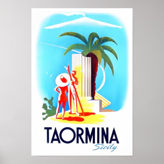 Taormina Sicilië — vintage Poster (Voorkant)