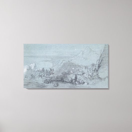 Taormina, uit de "Uitzichten van Sicilië" (krijk e Canvas Afdruk (Voorkant)