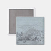 Taormina, uit de "Uitzichten van Sicilië" (krijk e Magneet (Voorkant / Achterkant)