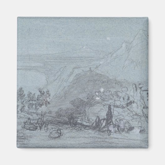 Taormina, uit de "Uitzichten van Sicilië" (krijk e Magneet (Voorkant)