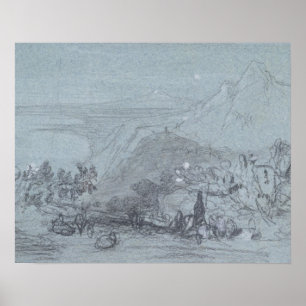 Taormina, uit de "Uitzichten van Sicilië" (krijk e Poster
