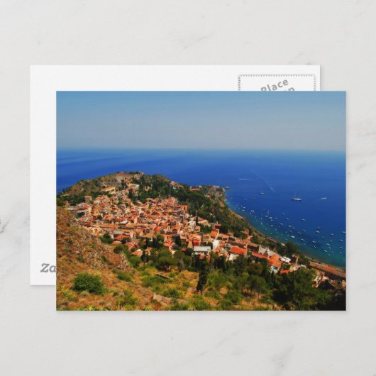 Taormina uitzicht 2 briefkaart (Voorkant / Achterkant)
